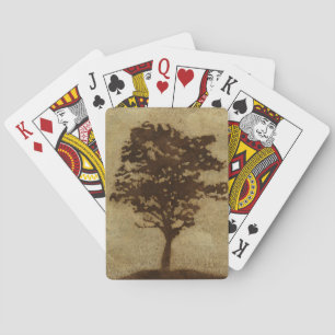Jeu De Cartes Tree Silhouette on Bronze Background