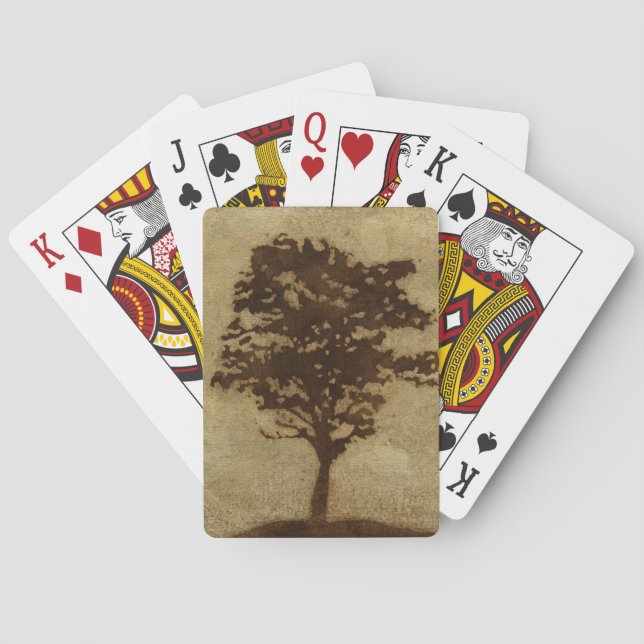 Jeu De Cartes Tree Silhouette on Bronze Background (dos)