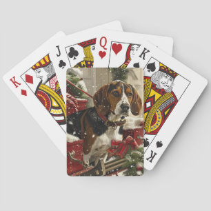 Jeu De Cartes Treeing Walker Coonhound Dog Christmas Festive
