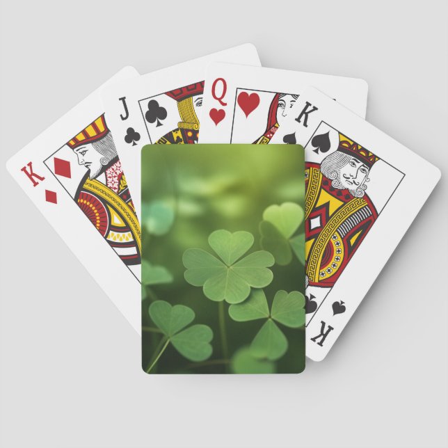 Jeu De Cartes Trèfle à quatre feuilles chanceux (dos)