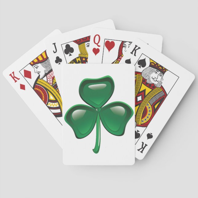 Jeu De Cartes Trèfle à trois feuilles Shamrock vert (dos)