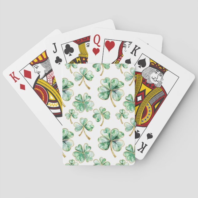 Jeu De Cartes Trèfle Vert Fête de la Saint-Patrick (dos)