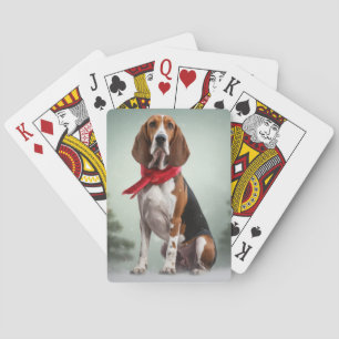 Jeu De Cartes Trek Walker Coonhound Dog en Noël de neige