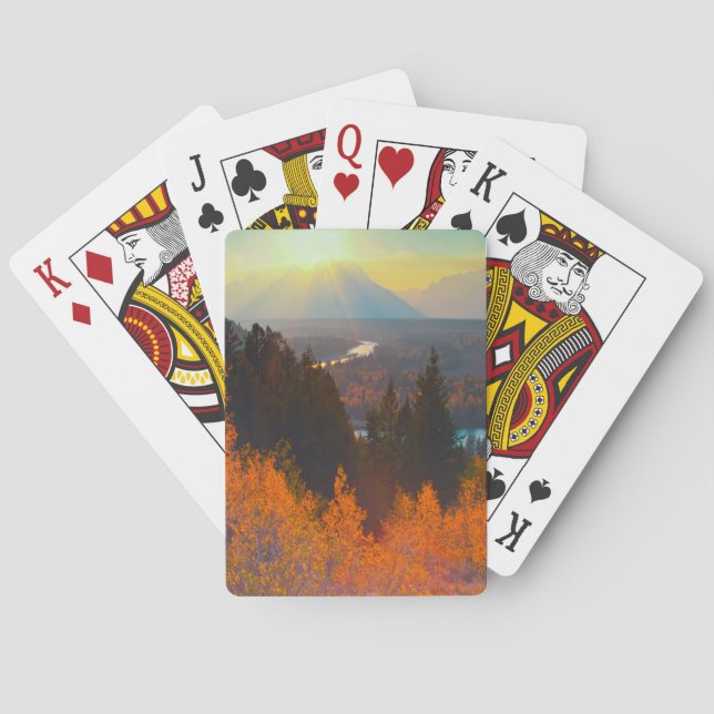 Jeu De Cartes Trembles dorés au-dessus de la rivière Snake au co (dos)