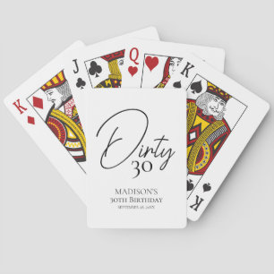 Jeu De Cartes Trente-trente-troisième anniversaire noir et blanc