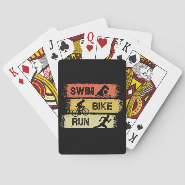 Jeu De Cartes Triathlon - Nager Vélo Courir (dos)