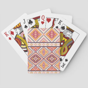 Jeu De Cartes Tribal Aztec rayé Arrière - plan sans couture