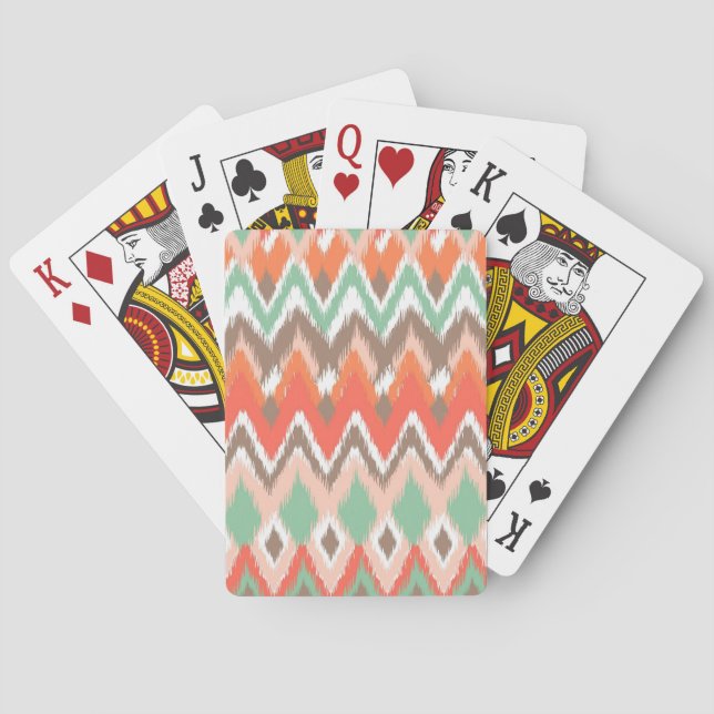 Jeu De Cartes Tribal aztèque chevron zig zag rayures motif chic (dos)