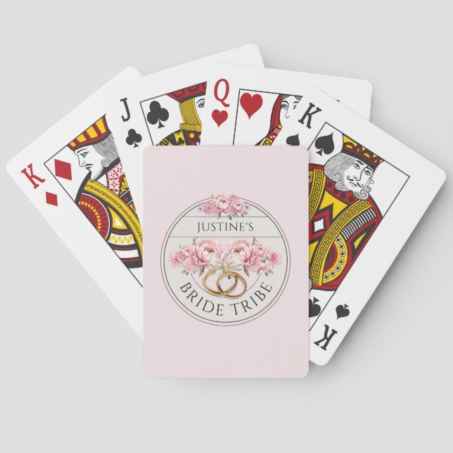 Jeu De Cartes Tribu de la mariée fleurs personnalisés (dos)