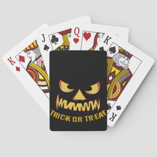 Jeu De Cartes Trick or Treat avec visage de citrouille (dos)