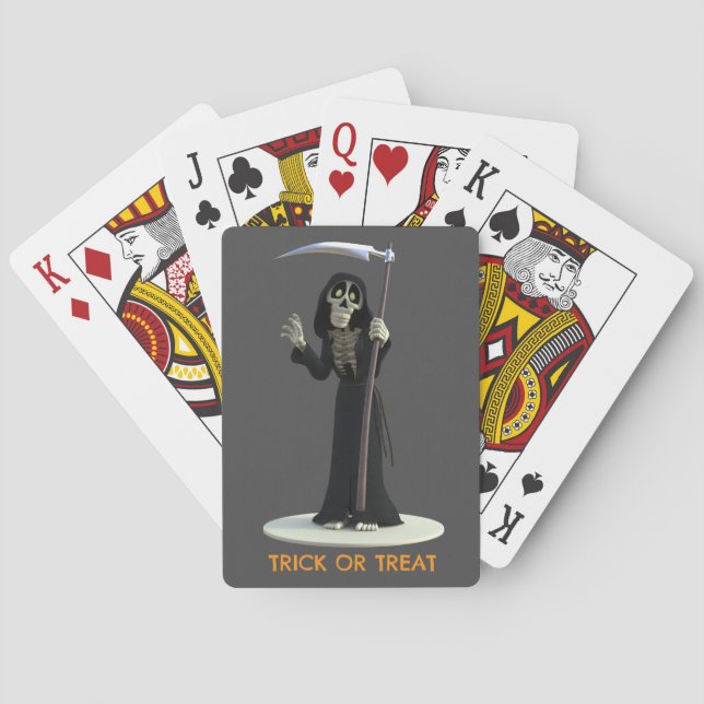 Jeu De Cartes Trick or Treat. Cartoon Grim Reaper (dos)