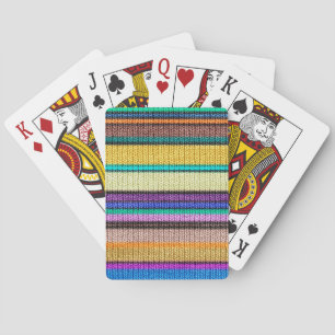 Jeu De Cartes Tricot coloré Bandes motif transparent 1