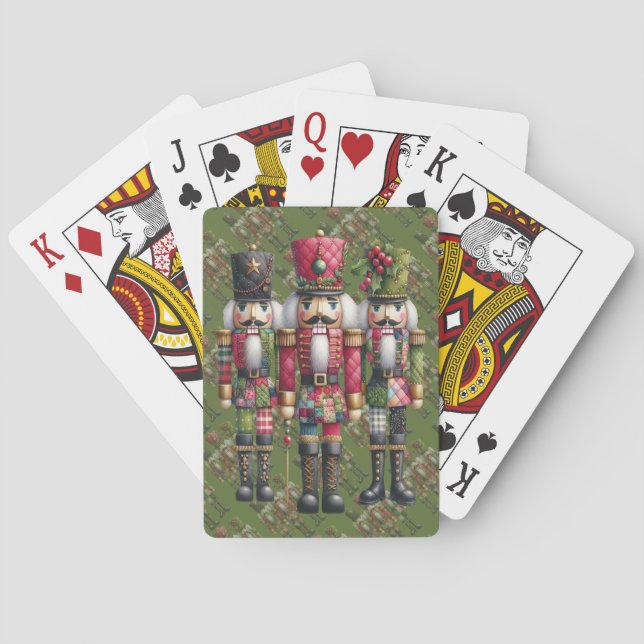 Jeu De Cartes Trio de casse-noisettes de Noël en patchwork fanta (dos)