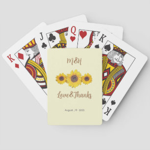 Jeu De Cartes Trio de tournesol- service de mariage personnalisé