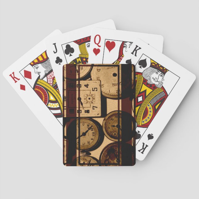 Jeu De Cartes Triptyque de Montre Ancienne (dos)
