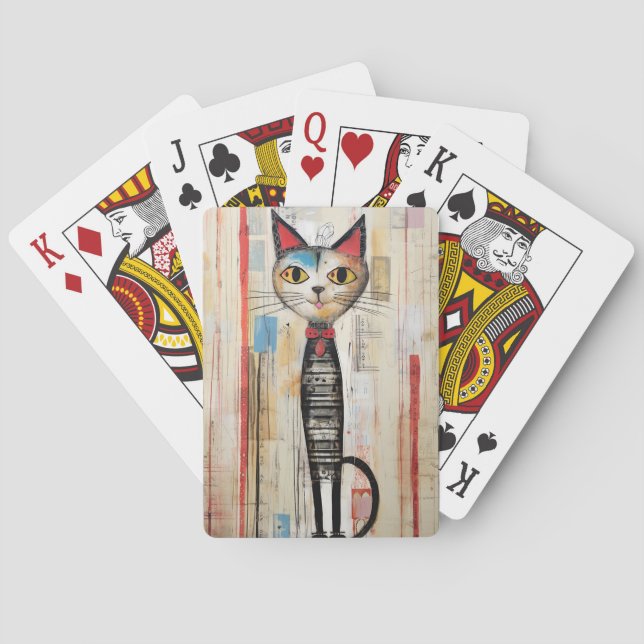 Jeu De Cartes Triste Chat Gros Yeux Peint (dos)