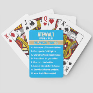 Jeu De Cartes Trivia de Réunion Familiale ! Fun personnalisé