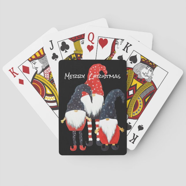 Jeu De Cartes Trois Elfes de Noël Jouer des cartes (dos)
