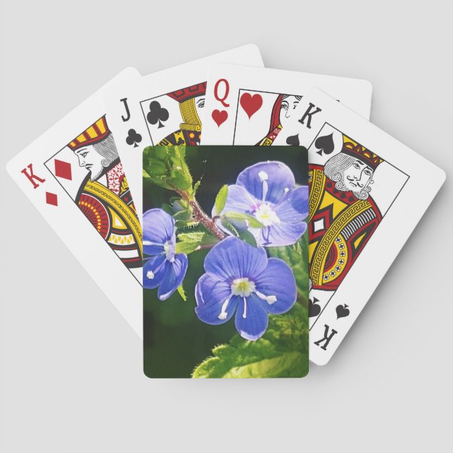 Jeu De Cartes Trois fleurs bleues (dos)