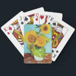 Jeu De Cartes Trois tournfleurs | Vincent van Gogh<br><div class="desc">Three Sunflowers (1888) de Vincent van Gogh est une vie morte vibrante qui met en valeur les touches épaisses signature de l’artiste et l’utilisation audacieuse de la couleur. Le tableau présente trois tournesols dans un vase simple, leurs pétales dorés qui contrastent avec l'arrière - plan bleu aqua. La palette jaune...</div>