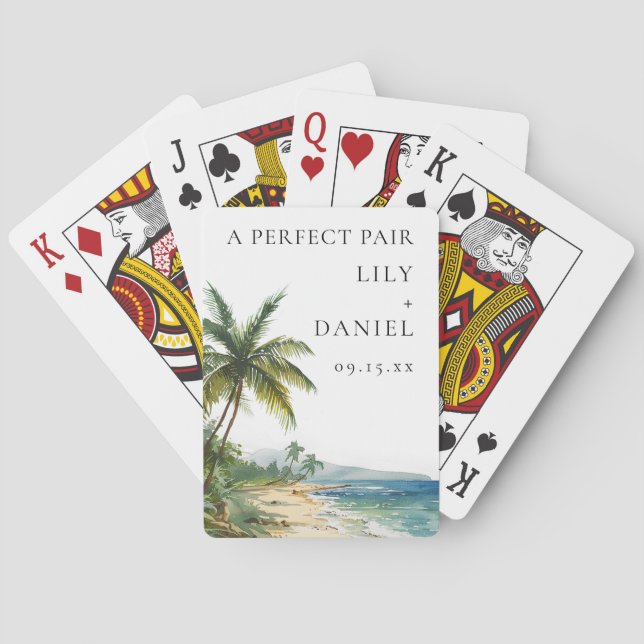 Jeu De Cartes Tropical Beach Wedding Perfect Pair Favor (dos)