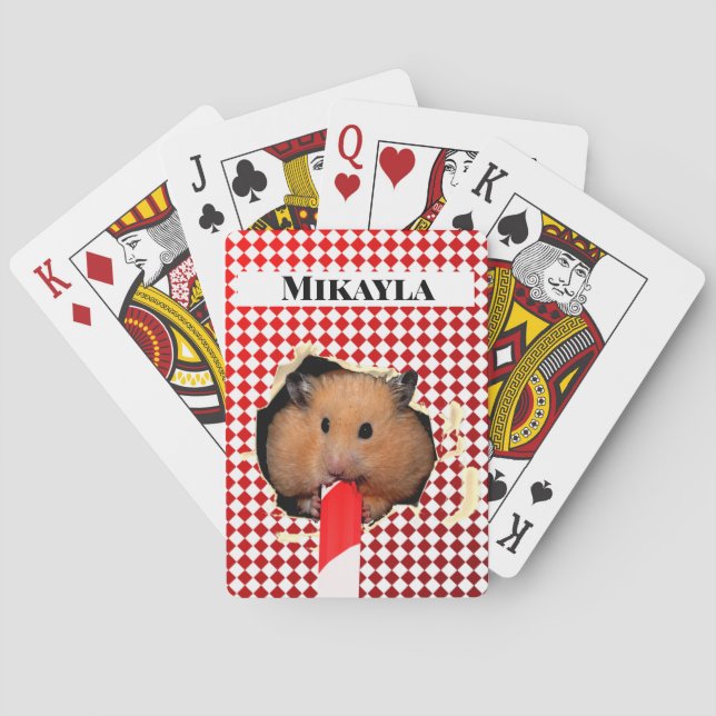 Jeu De Cartes Trou Hamster Chews en jouant aux cartes (dos)