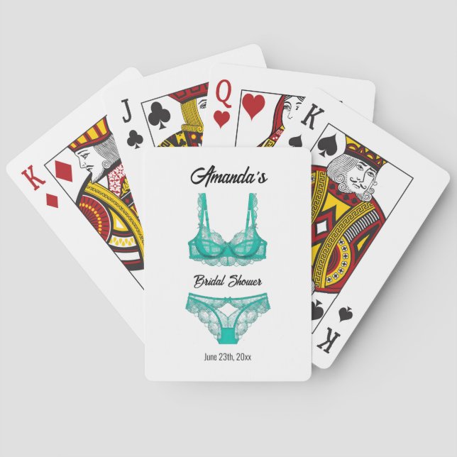 Jeu De Cartes Trousseau de lingerie turquoise pour enterrement d (dos)