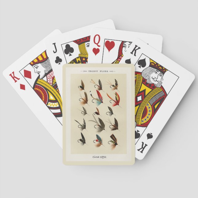 Jeu De Cartes Trout Flies Circa 1892 Classic Playing Cards (dos)