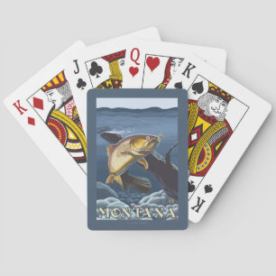 Jeu De Cartes Truite pêchant la section transversale - Montana
