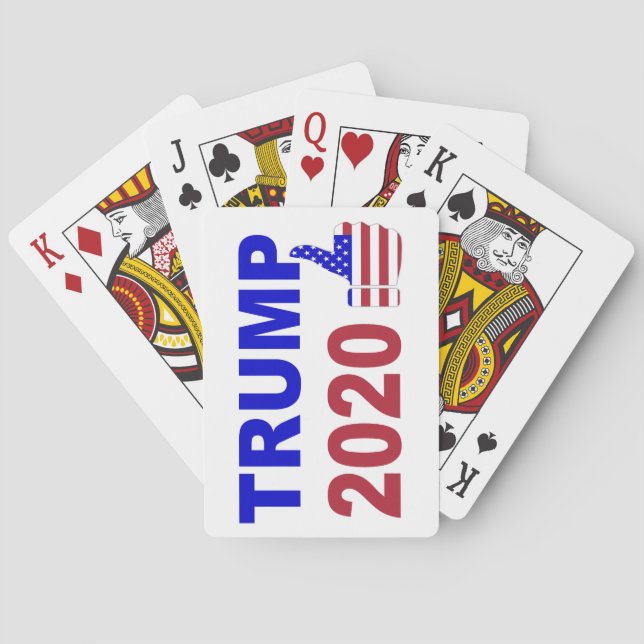 Jeu De Cartes Trump 2020 pouces vers le haut de blanc et bleu (dos)