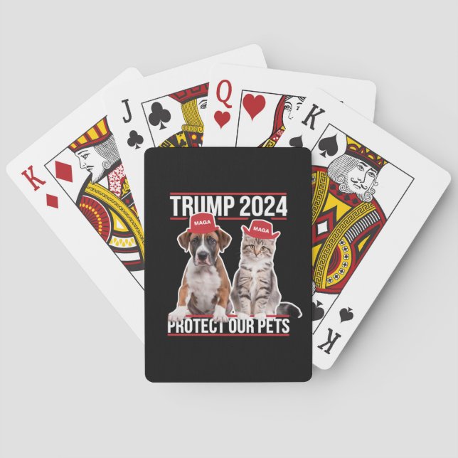 Jeu De Cartes Trump 2024 Protégez nos animaux Chiens de chat MAG (dos)