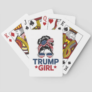 Jeu De Cartes Trump Fille Chignon Décoiffé Trump 2024 Élection A