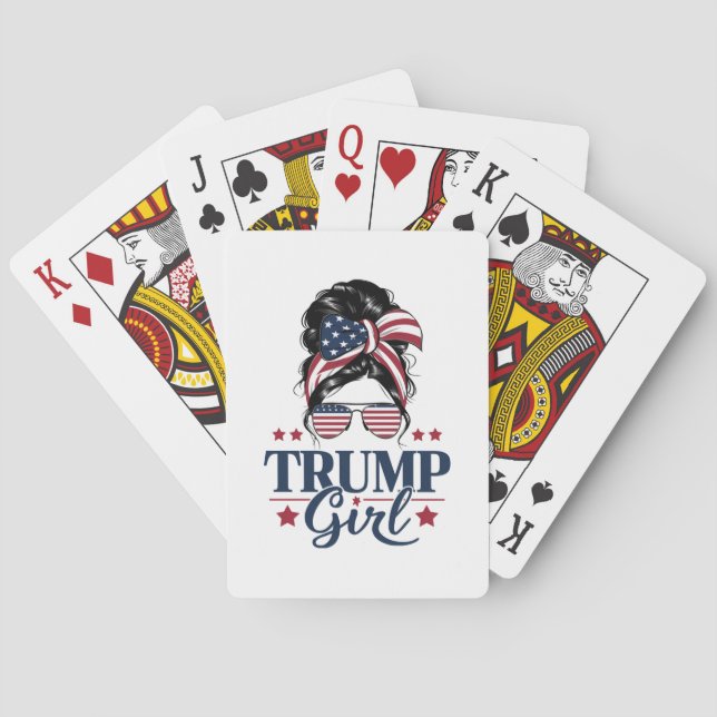 Jeu De Cartes Trump Girl Messy Bun Trump 2024 Election American (dos)