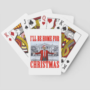 Jeu De Cartes Trump Santa Hat   Je serai à la maison pour Noël