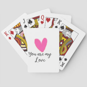 Jeu De Cartes tu es mon amour rose rouge coeur aquarelle kidretr