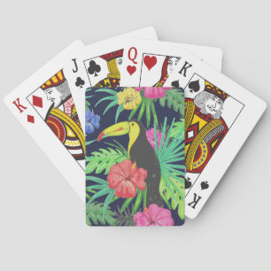 Jeu De Cartes Tucan tropical et forêt tropicale Feuille