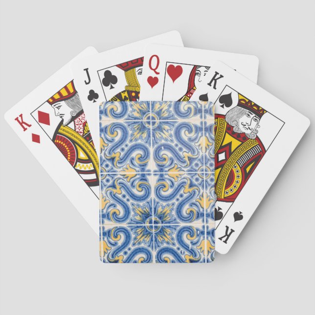 Jeu De Cartes Tuiles bleues et jaunes, Portugal (dos)