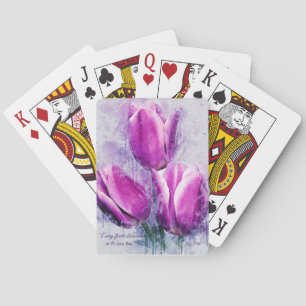 Jeu De Cartes Tulipe florale pourpre Jouant aux cartes