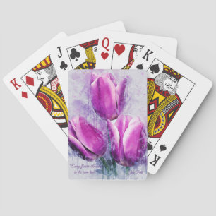 Jeu De Cartes Tulipe florale pourpre Jouant aux cartes