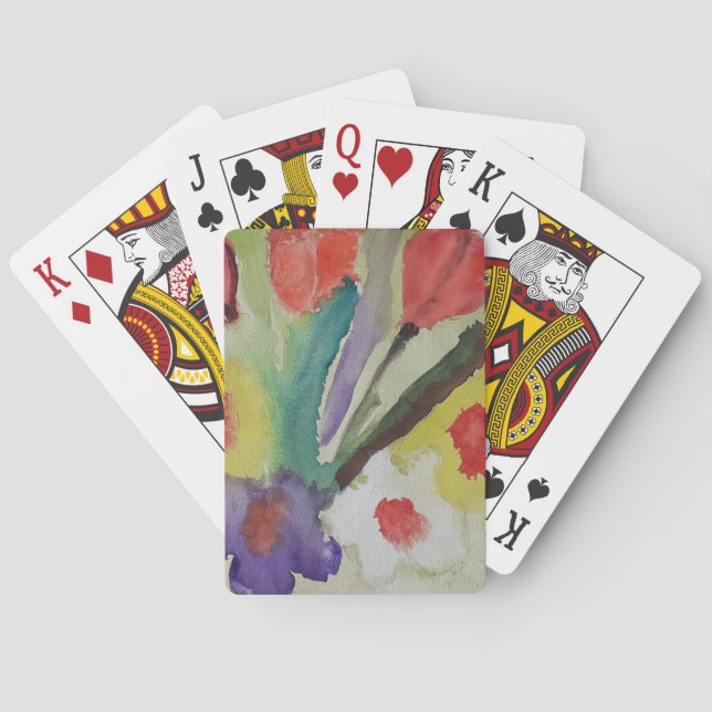 Jeu De Cartes Tulipes Abstraites et fleurs de printemps (dos)