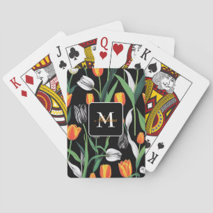 Jeu De Cartes Tulipes artistiques graphiques en gras
