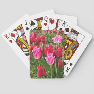Jeu De Cartes Tulipes roses et rouges