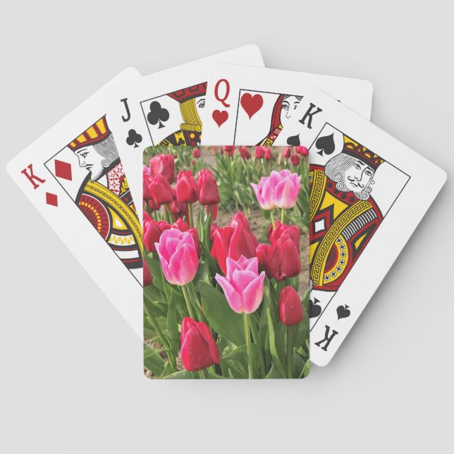 Jeu De Cartes Tulipes roses et rouges (dos)