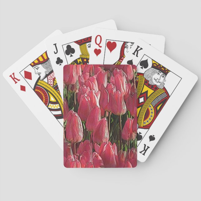 Jeu De Cartes Tulipes roses florales (dos)