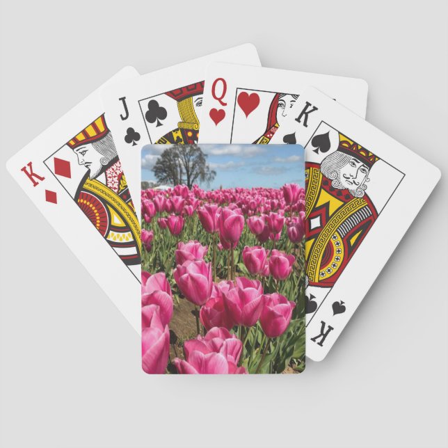 Jeu De Cartes Tulips roses à Field, Oregon (dos)