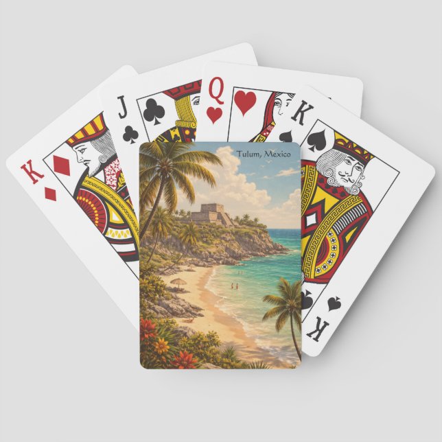 Jeu De Cartes Tulum Mexico Retro Beach Destination (dos)