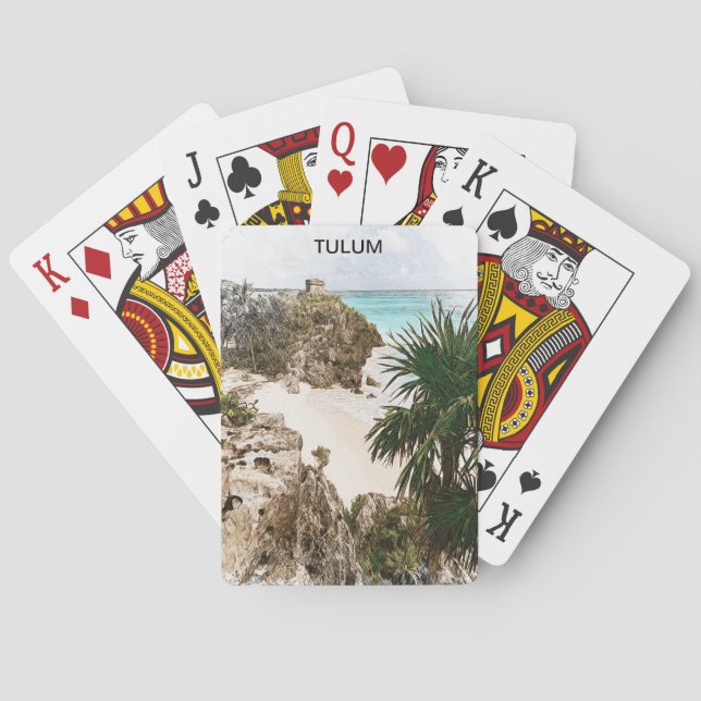 Jeu De Cartes Tulum Mexique Scénario Tropical Souvenir (dos)