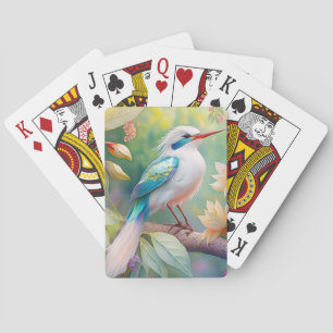 Jeu De Cartes Turquoise aile  crête blanche Imaginaire Oiseau