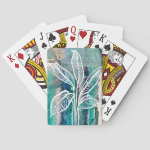 Jeu De Cartes Turquoise Bleu & Turquoise Aquarelle Botanique Mod