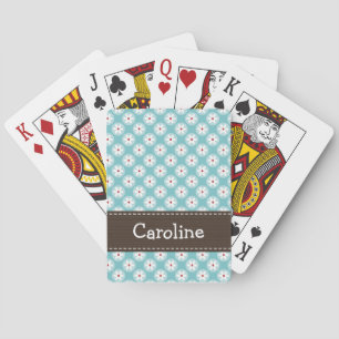Jeu De Cartes Turquoise et marguerite rouge